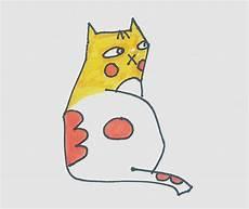 画小猫咪涂了颜色的